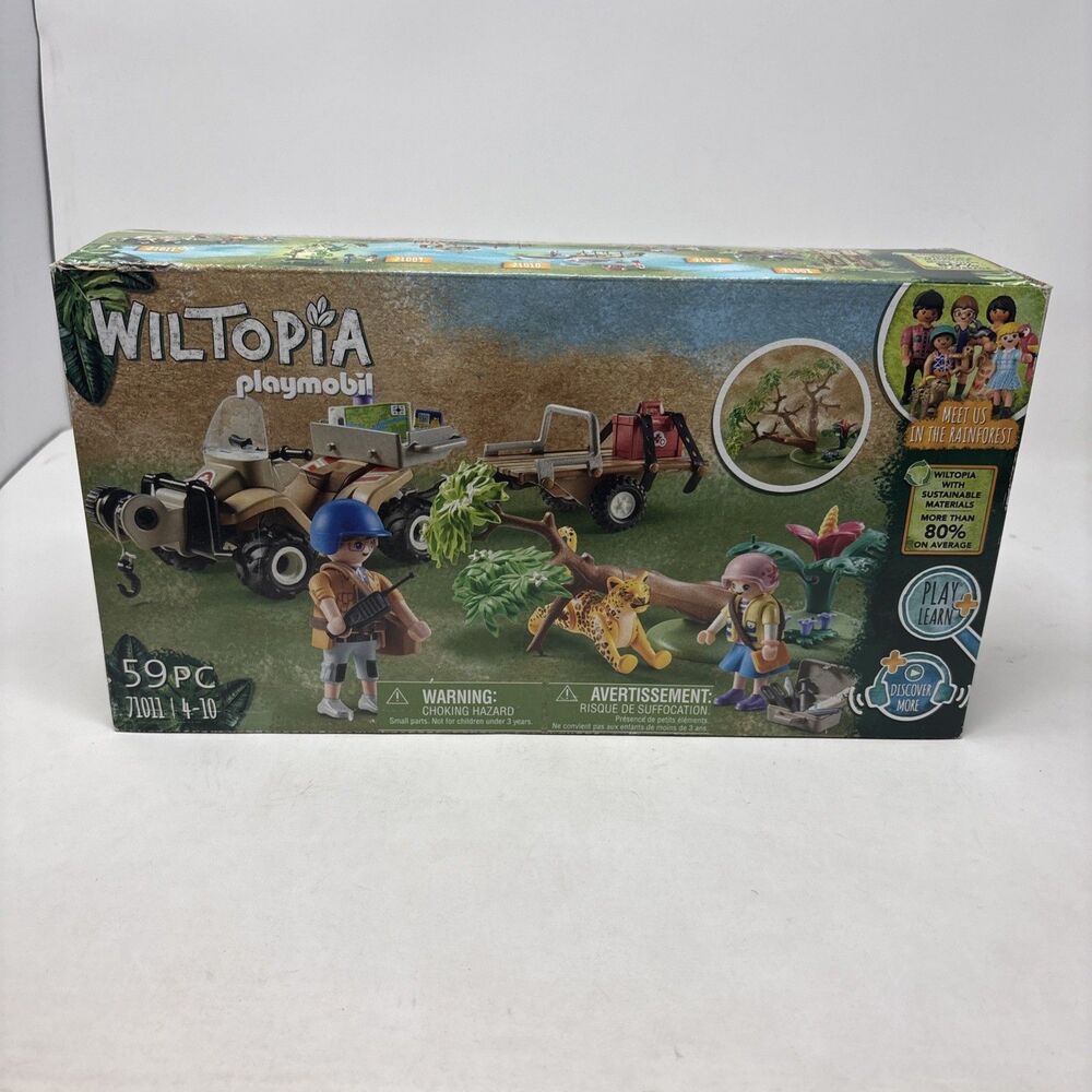Playmobil Wiltopia 71011 Animal Rescue Quad Jaguar 59 Pc Set NEW Sealed